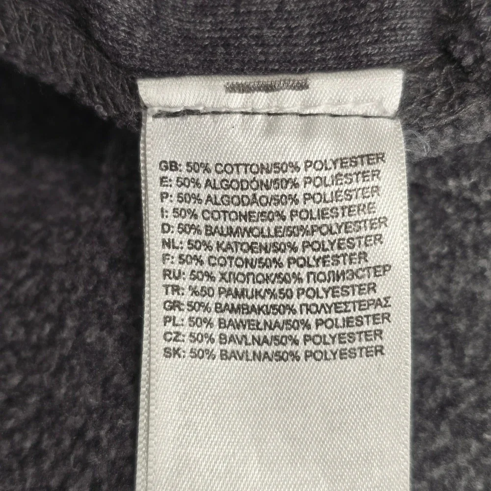 The North Face Mens Gray Embroidered Hoodie Logo‎ Raglan Sleeve Fleece Size M